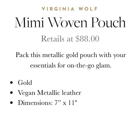 Virginia Wolf Mimi Woven Pouch Clutch NWT - Picture 5 of 10